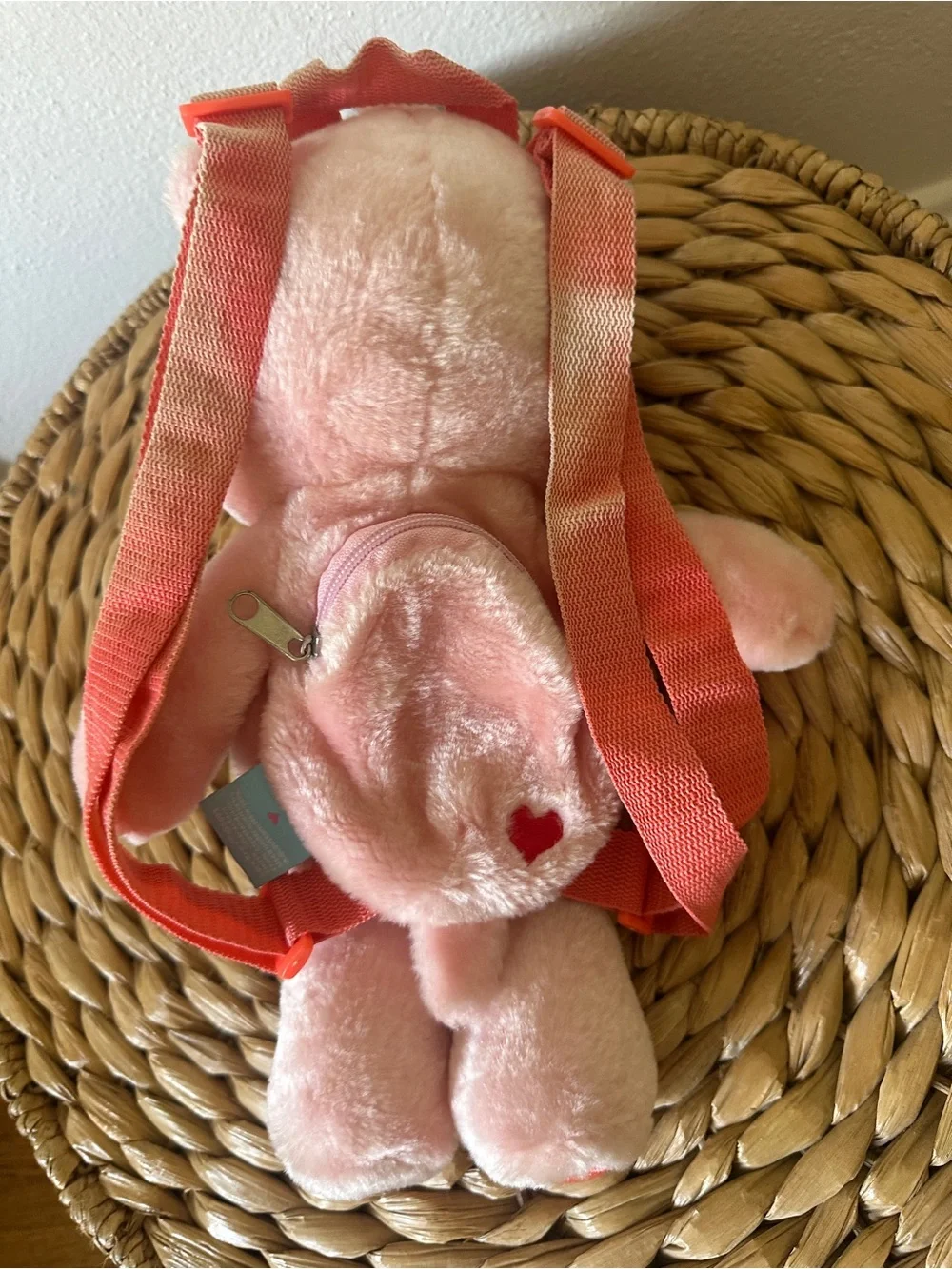 Care Bears Cheer Bear Plush Backpack Vintage 2002 Pink Rainbow Play Along Toys